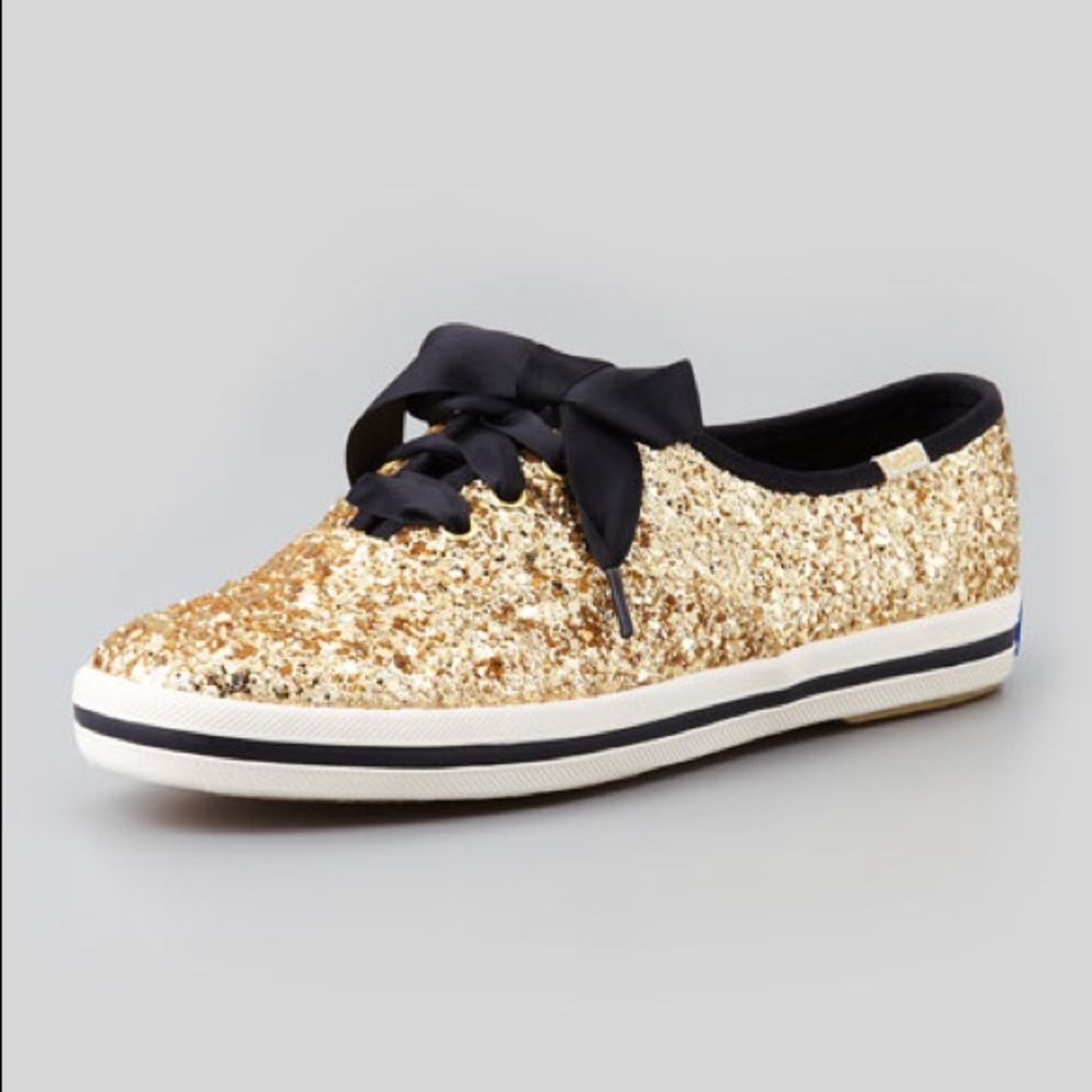 Kate Spade X Keds Gold Glitter Sneakers NEVER WORN